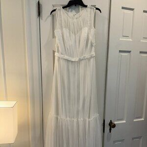 NWOT Monique Lhuillier White lace Maxi Dress Size 12